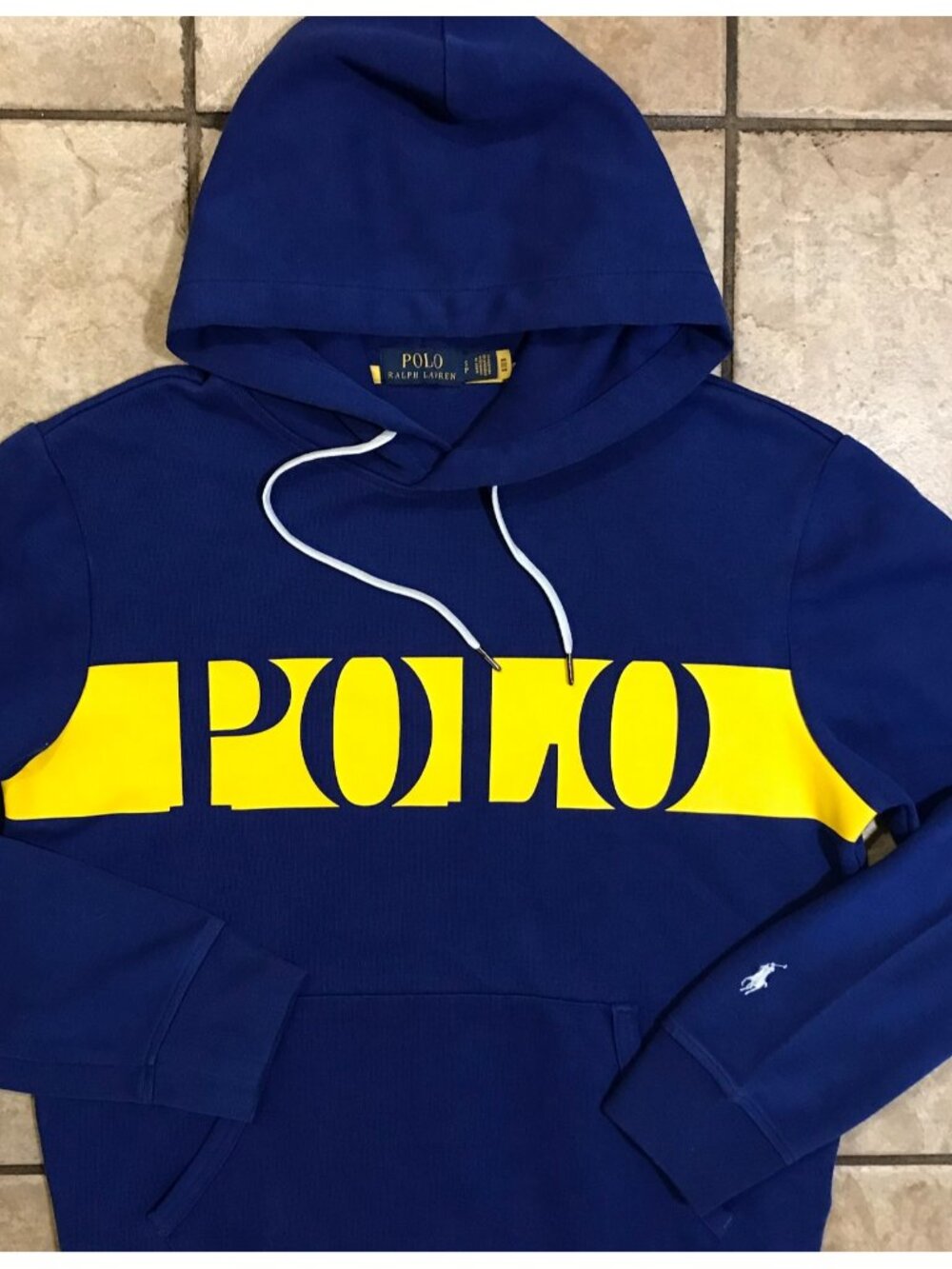 Men's Polo Ralph Lauren Spellout & Pony Pullover Hoodie -Size S